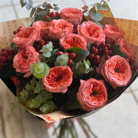 Ramo 12 ROSAS GARDEN tono pastel