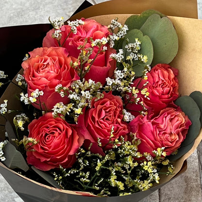 Ramo 6 ROSAS GARDEN tono Pastel