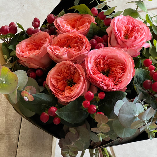 Ramo 6 ROSAS GARDEN tono Pastel