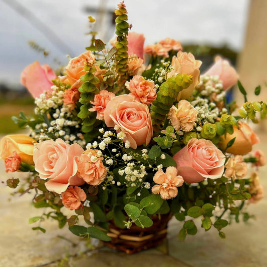 Canasto de Rosas Apricot