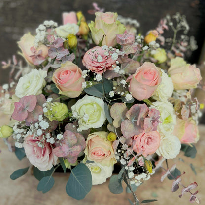 Canasto Mix Flores Rosadas