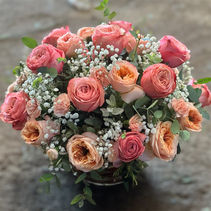 Canasto de Rosas Apricot