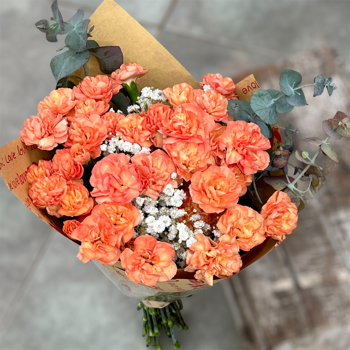 Ramo Clavel Spray Naranjo